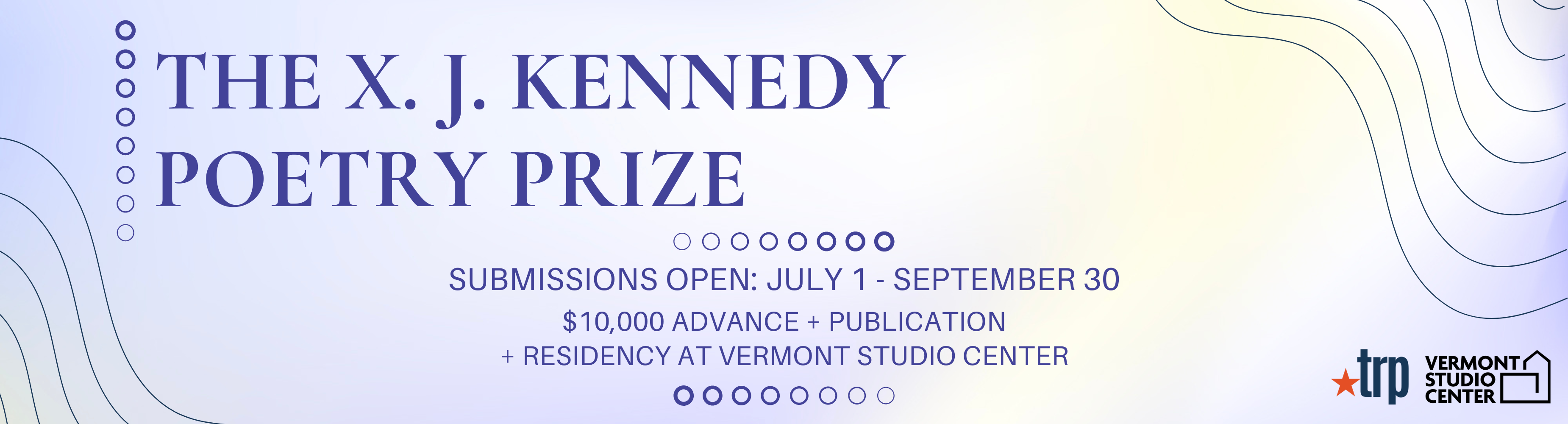 Banner promoting The X. J. Kennedy Poetry Prize